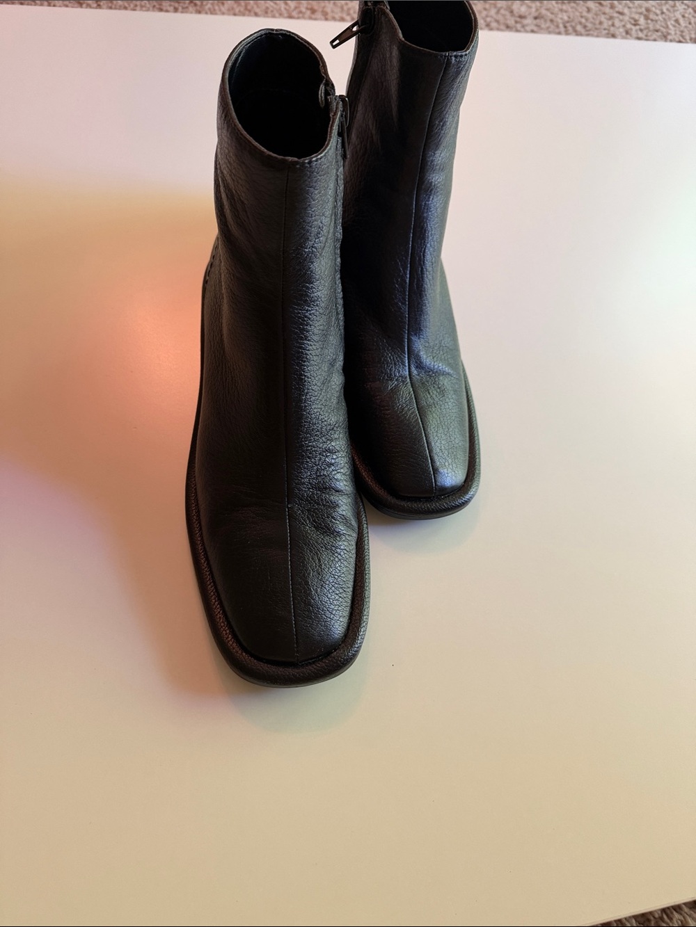 Mango Black Leather Ankle Boots